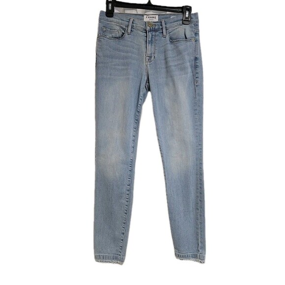 Frame Le Skinny De Jeanne Crop Mid Rise Jerome Jeans Light Wash  Women’s Sz 27 - Picture 1 of 7